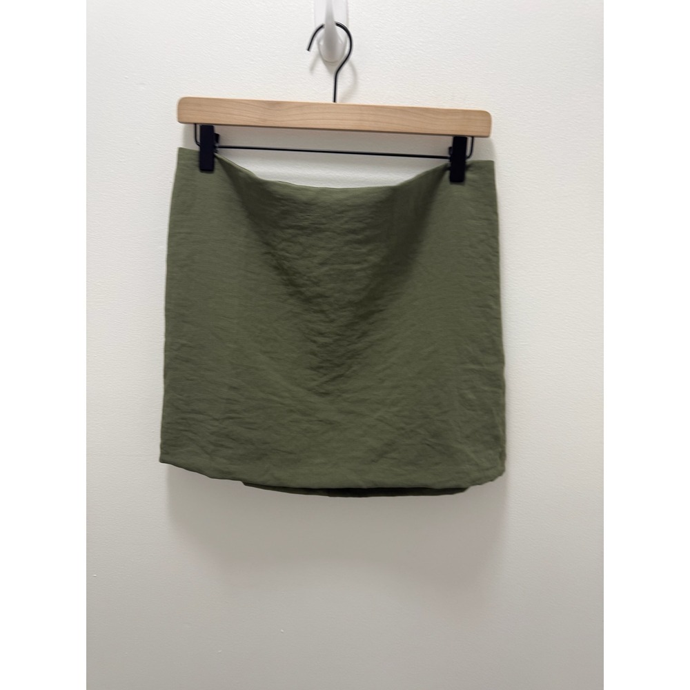 Christian Lacroix Made In Italy Olive Green Mini Skirt Size 8 Z Textured Solid